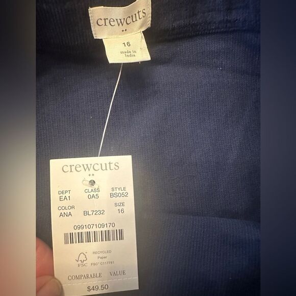 J. Crew Crewcuts Navy Corduroy Skirt Size 16 NWT - Picture 3 of 4